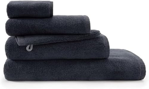 Bassetti Granfoulard Frottee-Set New Shades Doubleface Gästehandtuch + Handtuch, 100 % reine Baumwolle, Jacquard, Anthrazit G2