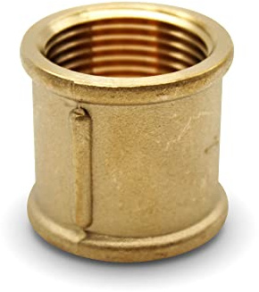 DOJA Barcelona | Manguito Hembra Laton | 1 | Enlace Laton | Manguito Laton para Aire, Agua, Gas, Combustible, Aceite | Racor Laton para Agua para Grifo para Asegurar Circulación en Tubo