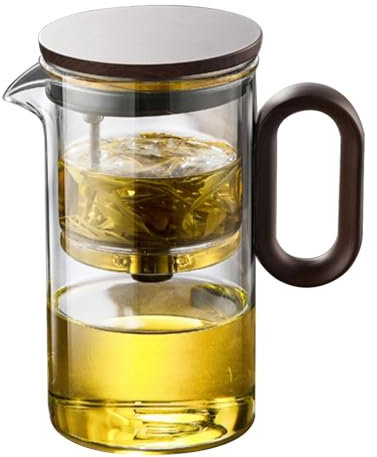 Tetera de - Tetera con infusor, mango de madera para la separación 'agua del té, infusor de té de acero inoxidable, tetera en y máquina de té de hojas sueltas Máquina pe