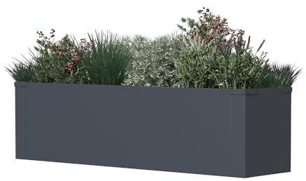 WESTMANN Pflanzkasten Talus M | Metall Pflanzkübel rechteckig 100x25x27cm | Galvanisierter Stahl wetterfest | Zeitloses Design Anthrazit RAL 7016 | Blumenkasten Terrasse