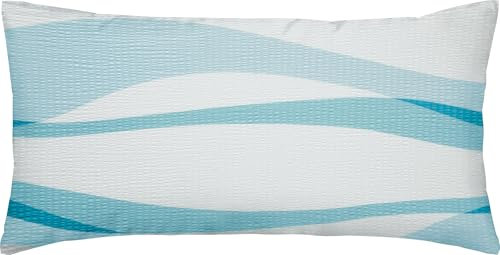 Erwin Müller Seersucker Wende-Kissenbezug, Kissenhülle blau Größe 40x80 cm - für warme Sommernächte, temperatur- und feuchtigkeitsausgleichend, bügelfrei, mit Reißverschluss