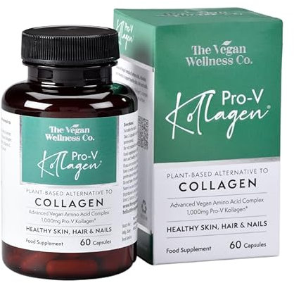 Vegan Collagen, The Vegan Wellness Co. Pro-V Kollagen, 60 Capsules (1 Month) Healthy Skin, Hair, Nails & Joints Supplement.