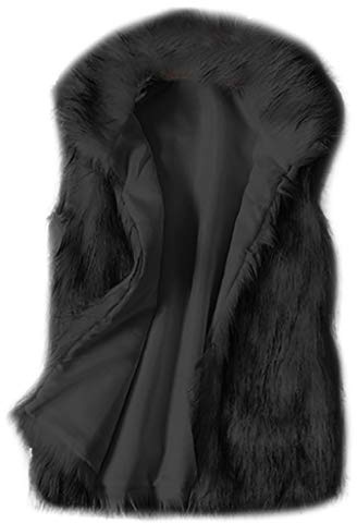 Gilet en fausse fourrure pour femme - Grande taille - Gilet moelleux en fausse fourrure sans manches - Élégant - Léger et décontracté - Col en V - Manteaux thermiques d'hiver
