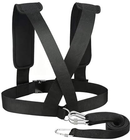 rockible Arnés para Trineo, arnés para Tirar de neumáticos, de Entrenamiento, Cuerda de Resistencia para Entrenamiento físico, para 1.5 Toneladas