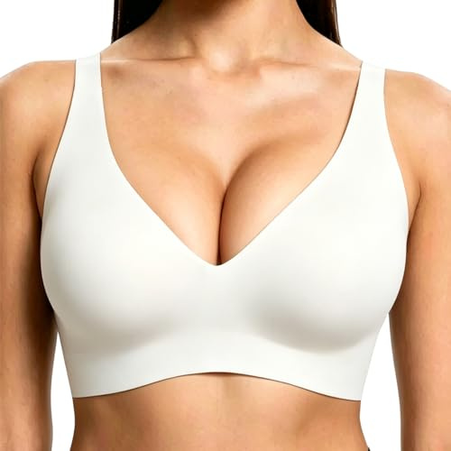 ZUIMEIHQH Soutien-gorge Jelly pour femme, imprimé léopard, soutien-gorge push-up en V profond, grande taille, sans fil, confortable, bretelles larges, sommeil quotidien