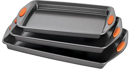 Rachael Ray Ofen Lovin- und 5-teilig Backformen-Set 3-Piece grau