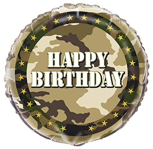 Military Camouflage Round Foil Balloon (45cm) 1 Piece - Perfect for Parties & Celebrations, 18