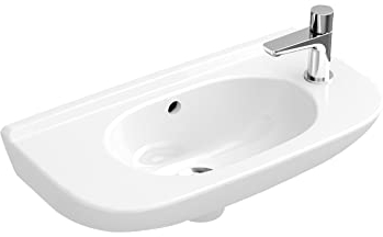 Villeroy & Boch Handwaschbecken compact O.novo 536150 500x250mm seitl.e Hl. v.gestochen m. Ül. weiß, 53615001