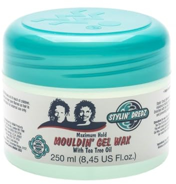 Stylin' Dredz Moulding Strong Maximum Hold Gel Wax with Tea Tree Oil Hair Care for Dreadlocks 250 ml