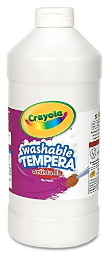 Crayola 543132053 Artista II Washable Tempera Paint, White, 32 oz (CYO543132053)