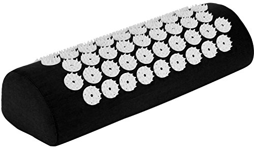 Belmalia Acupressure pillow for the shoulders and neck, bolster, massage cushion, relaxation cushion, TCM Black