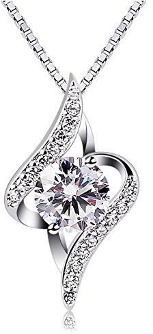 B.Catcher Collier pour Femme, Zircon Cubique de Qualité 5A, Argent Sterling S925, Design Épuré, Collier Amour Éternel, Cadeau de Noël, Saint-Valentin, Fête des Mères, Anniversaire, Emballage Cadeau