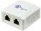 odedo® CAT 6A 10 Gigabit 500Mhz Anschlussdose Universal Netzwerkdose 2x RJ 45 voll geschirmt für 10 Gigabit Reinweiß RAL9010, AWG 22 23 24 25 26 Network Surface Mount Box STP (Mount Box 2port)