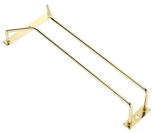 Dianoo Porte-verres à Vin Doré de 27,5 cm Sous Armoire - Support de Rangement pour Verres à Pied Sous Étagère - 1 Rangée