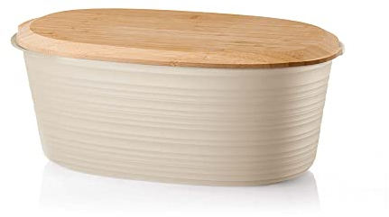 Guzzini - Tierra, Contenitore per Pane con Coperchio, in Plastica Riciclata - Argilla, 31,5x16,5xh12,9 | 3 LT - 19730079