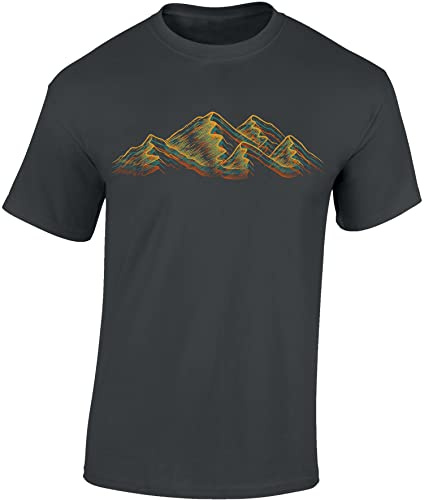 Camiseta de senderismo para hombre: offline – camiseta de escalada para hombre – regalo para amantes de senderismo – equipo de montañismo, Dark Grey - Alpes, S