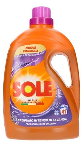 Sole Detersivo Lavatrice Freschezza Naturale 41 Lavaggi, Formula igienizzante, Detersivo Lavatrice Liquido Freschezza Naturale rimuove le macchie a basse temperature
