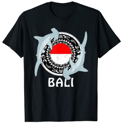 Hammerhead Shark Dive Bali Flag of Indonesia T-Shirt