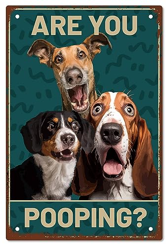 CREATCABIN 3Dogs Targa in metallo vintage con scritta in inglese Are you poping kind, poster con scritta in lingua inglese Are you poping (lingua italiana non garantita)