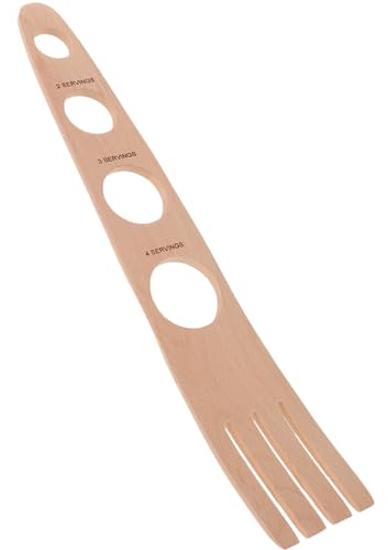 Kichvoe Outil de mesure de spaghetti en bois pour mesurer les portions de pâtes, fourchette à pâtes, 4 trous, règle de contrôle des portions pour la cuisine