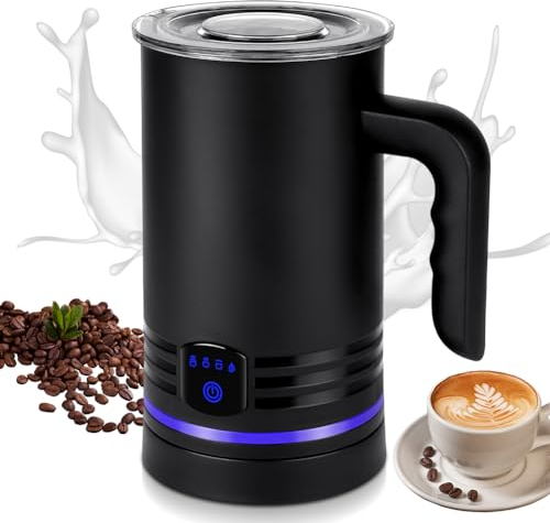 HOTUT Milk Frother Electric, 4 in 1 Automatic Milk Frother, 430 ML Automatic Frother and Milk Steamer, Silent Operation Milk Heater for Coffee, Latte, Cappuccino, Chocolate Milk