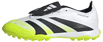 Adidas Unisex League Fold-Over Tongue Turf Football Boots, Cloud White/Core Black/Lucid Lemon, 42 EU