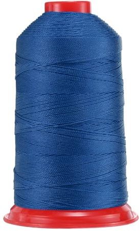 QUARKZMAN 700 Yardas Hilo de Coser de Nylon Bondado Tamaño 840D/3 Hilo de Tapicería de Nylon Resistente Hilo para Exteriores para Cuero Jeans Y Artesanías Tejidas Máquina DIY Azul Zafiro