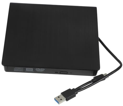 DECORNIJIA Unidad Externa De DVD USB 3.0 y Tipo-c, Grabadora De CD y DVD Portátil, Compatible Pc y Laptop, Color Negro, Unidad Óptica Externa Multifuncional