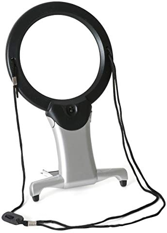 PURElite CFPL05 2 in 1 LED Freisprechlupe, Plastik, schwarz und Silber, 23 x 12 x 2