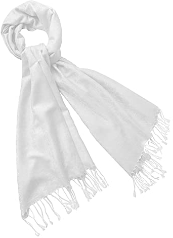 nella-mode Edler & Eleganter Schal, Stola; - Florales Muster; - Farbe: Weiss (in sich gemustert)