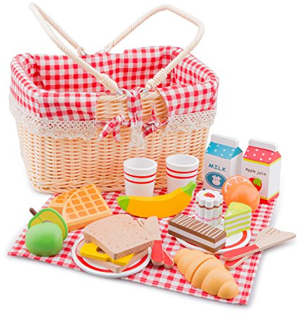 New Classic Toys - 10590 - Kinderrollenspiele - Schneideset Picknickkorb - 27 Teile