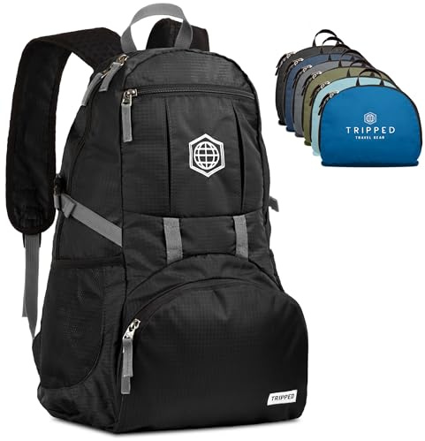 WorldTraveler|HD Travel Daybag Hiking Backpack- Best Water Resistant Ultra Lightweight Daypack For Men And Women Black