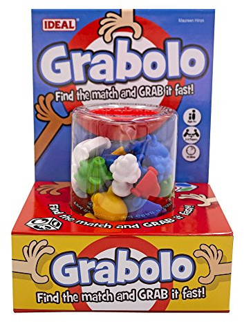 Ideal Grabolo: Find the match and grab it fast reaction game Quick play family game For 3-6 Players Ages 4+, Multicolor