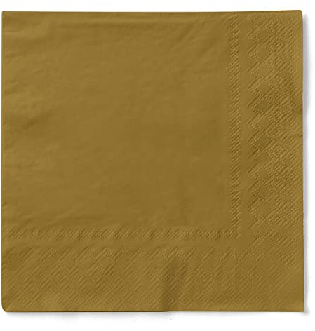 Mank Tissue-Servietten 40 x 40 cm ¼ Falz | Premium Einweg-Serviette | Dinner Serviette | Uni | Basic | 100 Stück | (Gold, 40 x 40 cm)