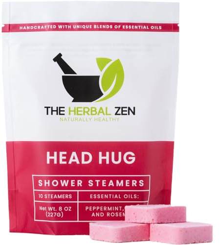 Head Hug Shower Steamers Aromatherapy for Relief - USA Made Mothers Day Gift for Mom - Peppermint & Rosemary Shower Bomb Tablets – Soothing Natural Essential Oils (10 Pack)