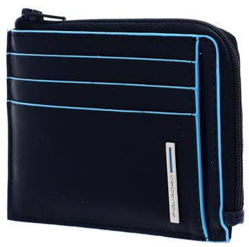 PIQUADRO Porta Carte di Credito in Pelle, Accessori da Viaggio-Portafogli Unisex-Adulto, Blu Notte, 11,50 x 8,00 x 1,00 (cm)