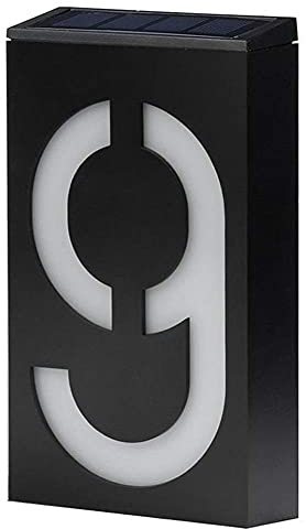 LED Beleuchtete Hausnummer Solar Hausnummernleuchte für Haus Hotel Store, LED Wandleuchte Dauer der Beleuchtung> 8 Stunden(Number 9)