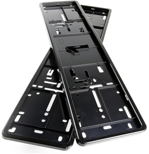 Alti Giri Satz Premium Kunststoff Nummernschildhaltern 52,7x12,3cm - Typ Mono - Schwarz - 2 Stück