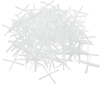 Buddy4Home - Croix de carrelage de 1 mm Blanc - Lot de 250 pièces en Plastique Robuste pour Pose Précise et Espacement Uniforme de Carrelage Intérieur et Extérieur