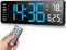 Fuloon Wanduhr Digital, LED Wanduhr Mit 13-Zoll-Großdisplay, Wecker Mit Fernbedienung, Timing- Und Countdown, Tischuhr Mit Datum, Woche, Temperatur Für Schlafzimmer, Wohnzimmer