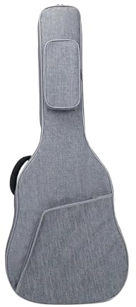 Amagogo 41 Zoll gepolsterte weiche Tasche Gitarrentasche mit Tragegriff, Gitarrenkoffer, E-Gigbag für Akustikgitarren, Konzert, Reisen, grau