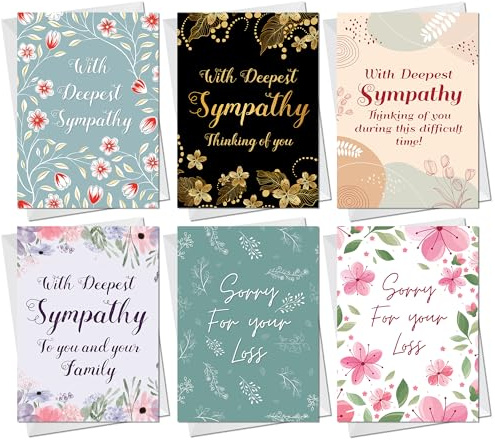 RED OCEAN Sympathy Cards, Multipack of 30 Sympathy Cards with 30 White Envelopes - Condolence, Thinking of You, Sorry For Your Loss Cards - Made In The UK