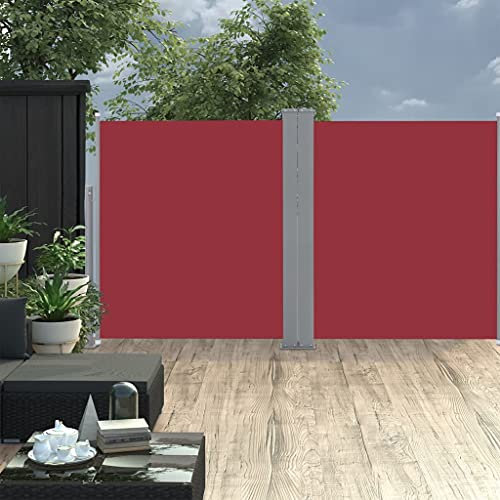 ARKEM Tenda da Sole Laterale Retrattile 170x600 cm Rossa,Tenda da Sole per Esterno Avvolgibile, Tenda da Sole a Bracci Estensibili con Telaio in Alluminio, Tettuccio Resistente al Sole e Impermeabile