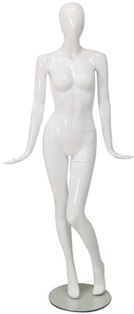 Manichino Abito Manichino Femminile dal Corpo Regolabile, Torso Modello a Corpo Intero per Negozi di Abbigliamento al Dettaglio, Manichino da Finestra con Testa Girevole e Arti Flessibili ( Color : Wh