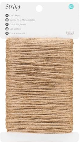 KINGLAKE 50m Garden Twine String, 2mm Brown Jute Twine String for Crafts, Gardening, Gift Wrapping, Packing, Christmas Decoration