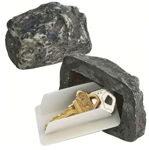 CATOR 1 Pcs cassaforte invisibile, nascondiglio segreto Pietra Falsa Con Scomparto Segreto Per Nascondere Le Chiavi Di Ricambio All'aperto, Sembra Una Vera Pietra, Cassaforte E La Versione Più Grande