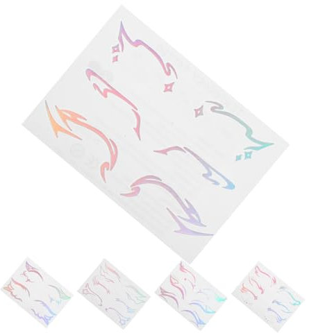 VALICLUD Adesivi Eyeliner Impermeabili 3d Per Trucco Occhi 5 Fogli Adesivi Olografici Temporanei Per Volto Da Donna e Ragazze Per Travestimenti Halloween e Festival Musicali