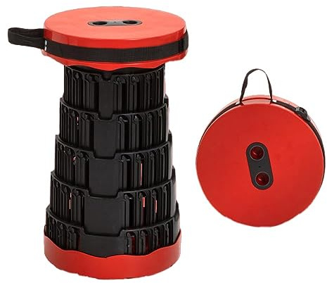 LEREAMTP Sgabello telescopico portatile – Sgabello telescopico pieghevole portatile con capacità di carico 136,1 kg per pesca, escursionismo, campeggio, resistente