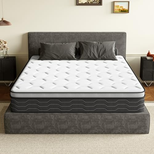 DEWINNER Matelas 120x190, Épaisseur 30 cm, Matelas à Ressorts Ensachés et à Mémoire de Forme, Matelas de lit d'adulte, Dureté Moyenne, 7 Zones, Soutien Parfait, Livraison sous Vide