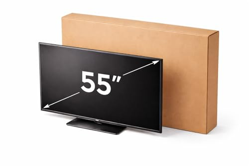 Imballaggi Point - Scatola televisione Imballaggio TV e Monitor Piatti fino a 55 Pollici – Resistente per Spedizione e Trasloco con accessori di Protezione Schermi – Misura 128x75x16cm Set da 1